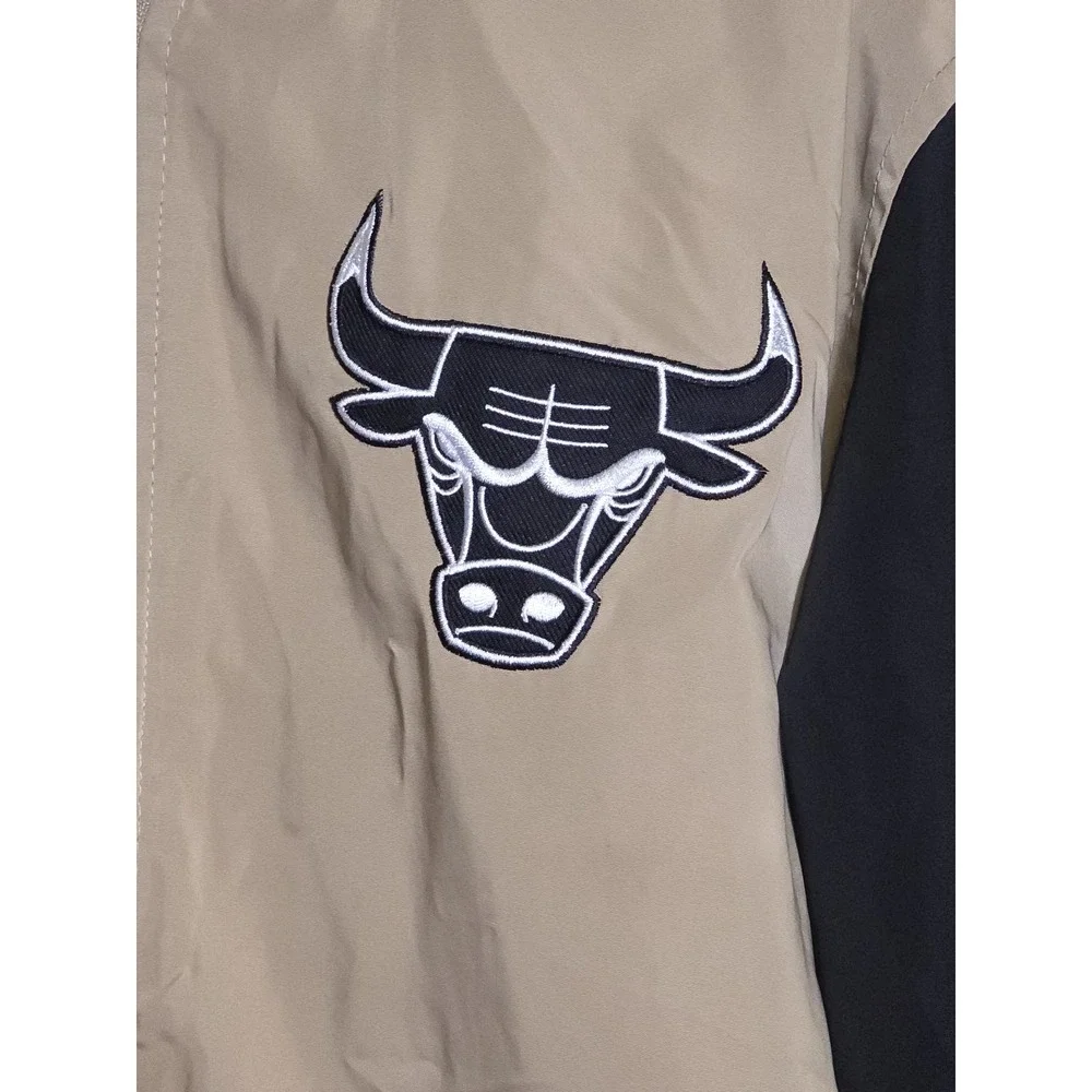 Chicago Bulls Bomber Jacket - Light Weight Khaki Black Color‎ by JH Design - NBA
